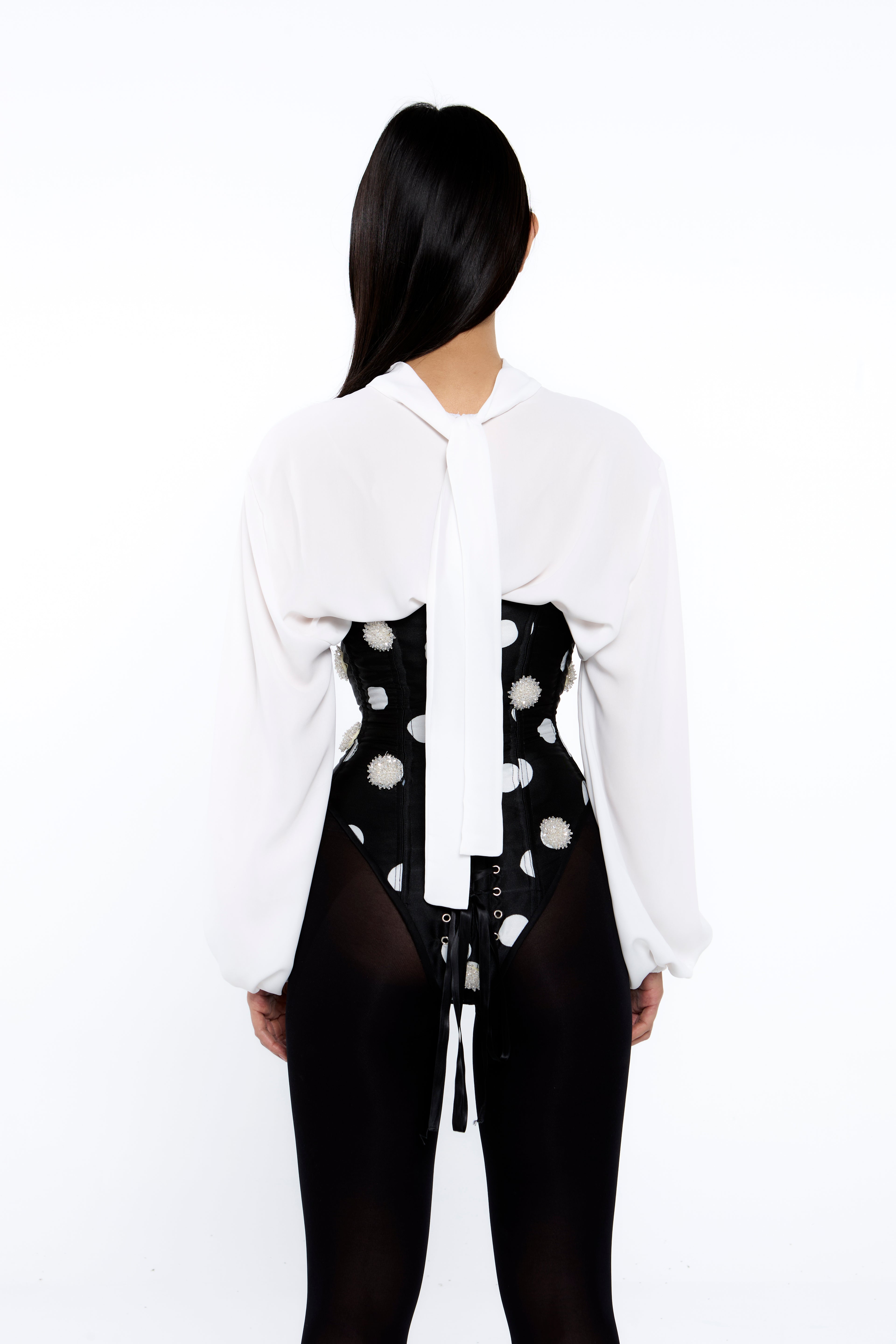 BODY CORSÉ LUNARES CON DETALLES DE PEDRERÍA