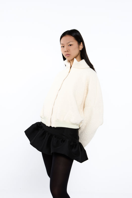 BOMBER CROP BLANCA